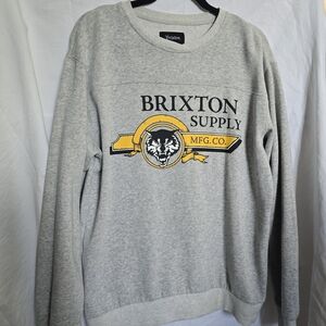 Brixton Supply Gray Crewneck Sweatshirt